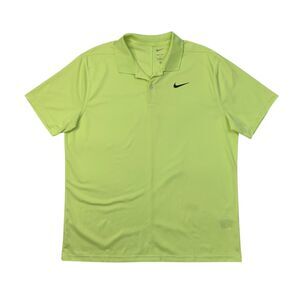 Nike Polo Shirt Men L Large Summer Pear Dri Fit Victory Golf Short Sleeve Active